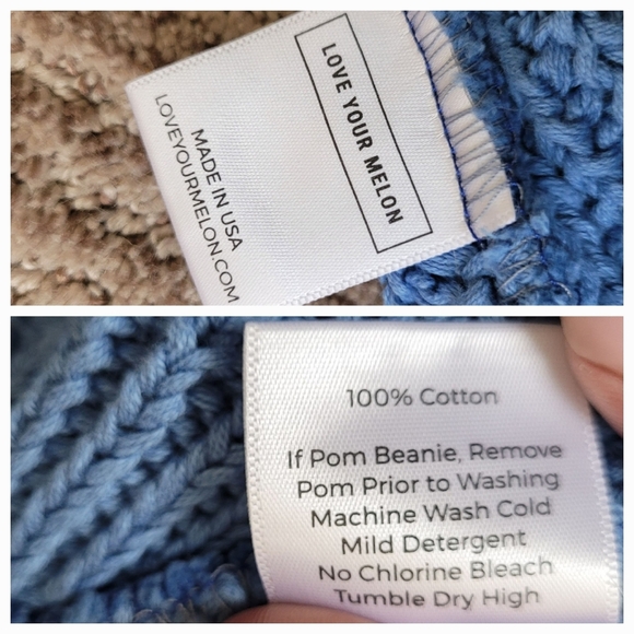 LOVE YOUR MELON CUFFED BEANIE KNIT TOQUE BLUE GOLD FOIL ONE SIZE - Picture 12 of 12